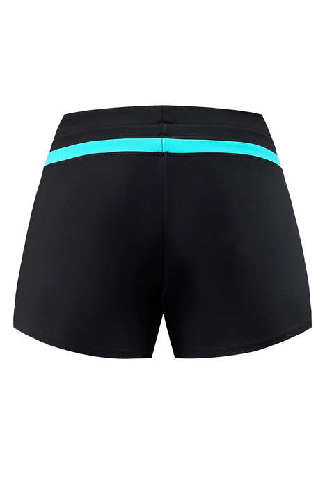 Blue Trim Black Women Swim Boardshort