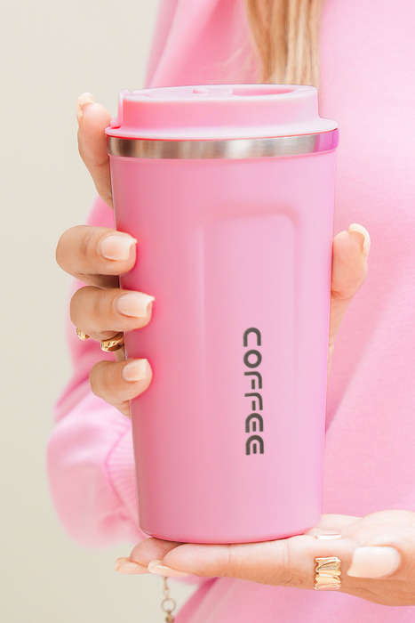 Pink 510ml Stainless Steel Insulated Reusable Travel Coffee Cup