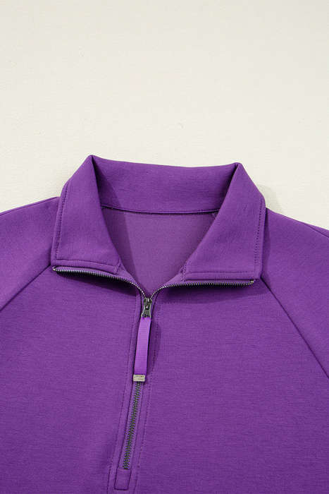 Wisteria Half Zip Sporty Pullover Mini Skirt 2pcs Outfit