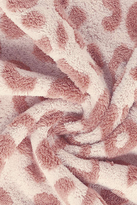 Pink Plush Leopard Pattern Bath Towel