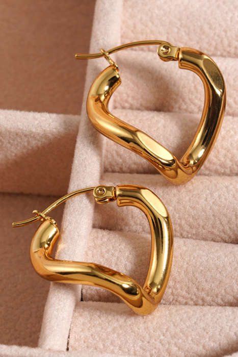 Gold Plated 3D Spiral Stainless Steel Earrings