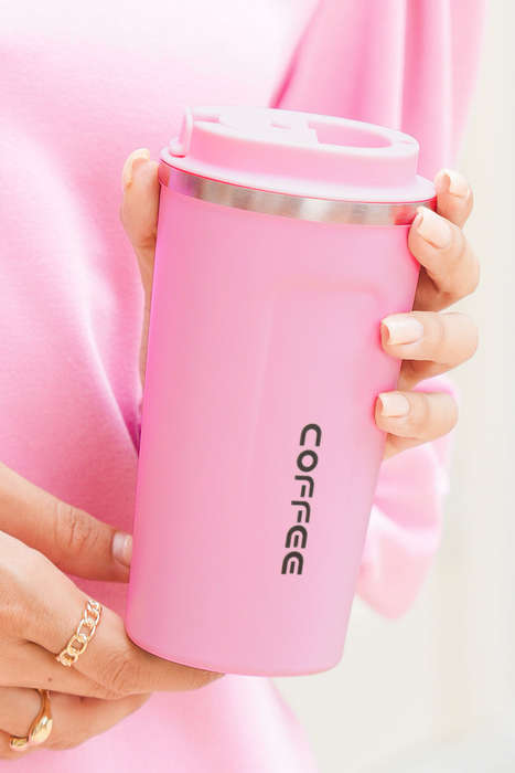 Pink 510ml Stainless Steel Insulated Reusable Travel Coffee Cup