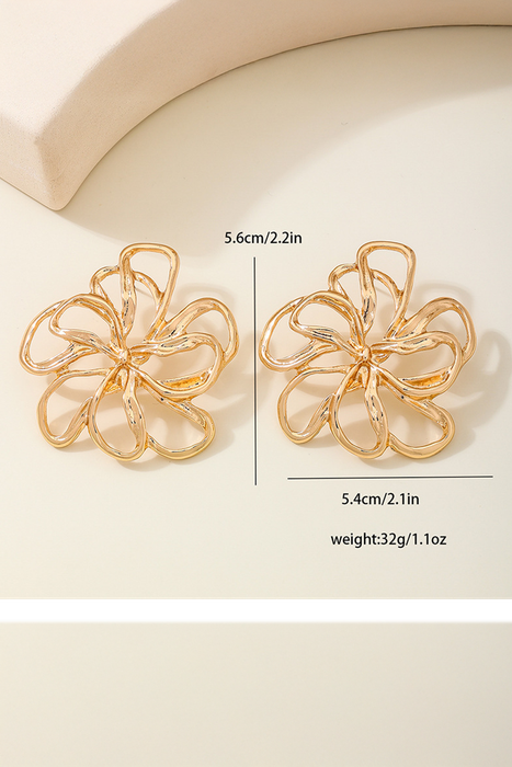 Gold Flower Shape Plated Alloy Fashion Earrings