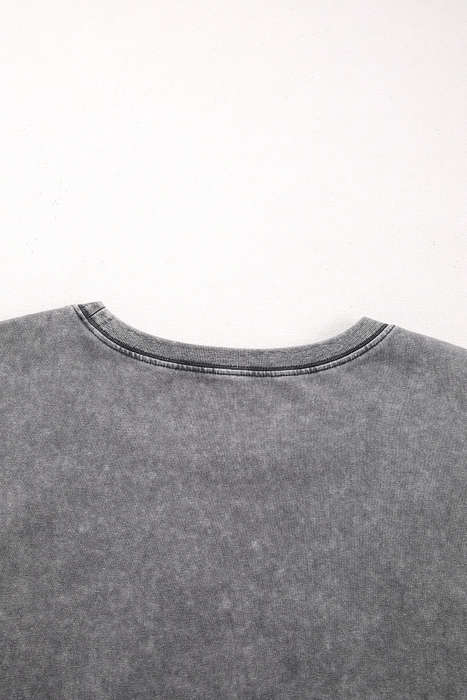 Philippine Gray Mineral Wash Half Sleeve Boyfriend Vintage T Shirt