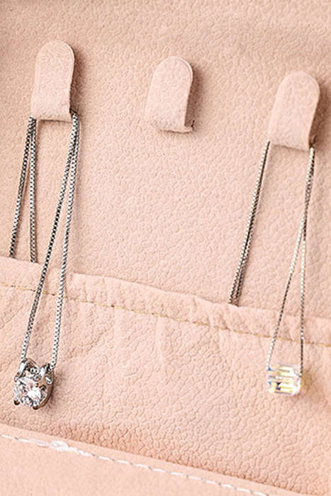 Pink Portable Initial J Jewelry Box