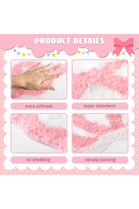 Pink Bow Knot Water Absorption Entrance Ground Mat