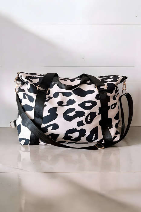 Color black Leopard Print Large Travel Bag