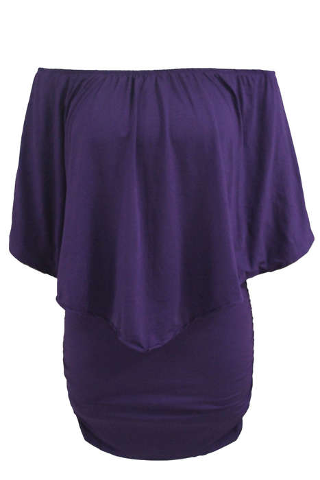 Multiple Dressing Layered Purple Mini Poncho Dress