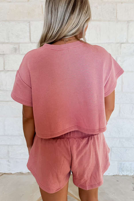 Blossom 2pcs Cropped Tee and Ruffle High Waist Skort Set