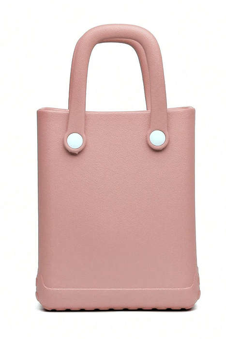 Apricot Pink Waterproof EVA Random Decorations Hollow Tote Bag