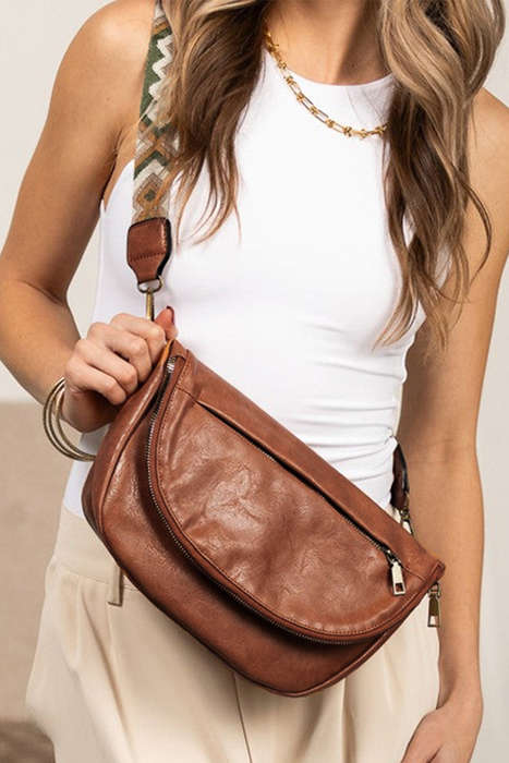 Thai Curry Ethnic Strap Vegan Leather Sling Bag