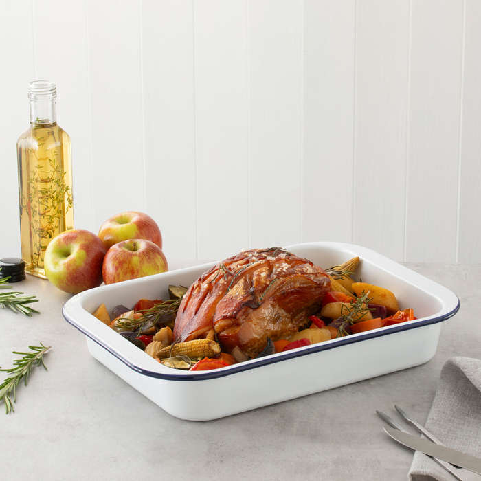 Hairy Bikers Enamelled 36 cm Large Roasting Tin