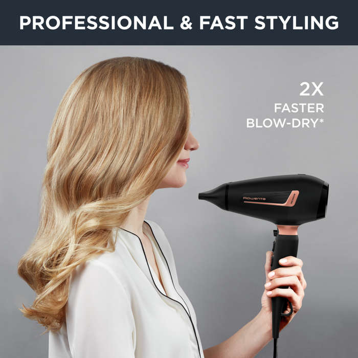 Rowenta Pro Power Hair Dryer 2200 W Ionic Black and Blush