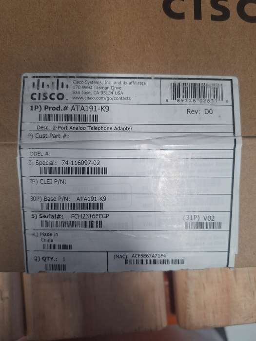 Cisco ATA 191 Analog Telephone Adapter -