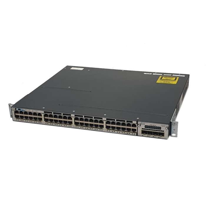 Cisco WS-C3750X-48PF-S With C3KX-NM-10G 48-Port PoE+ Layer 3 Stackable Gigabit Switch - Refurb