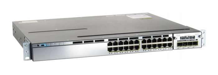 Cisco WS-C3750X-24P-S With C3KX-NM-1G - 24-Port PoE+ Layer 3 Gigabit Switch - Refurb