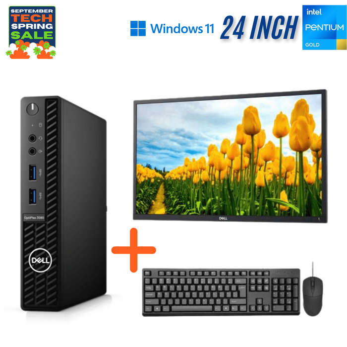 Dell OptiPlex 3080 Tiny Control Room Computer Set   Pentium Gold G6400T  16GB DDR4  256G...