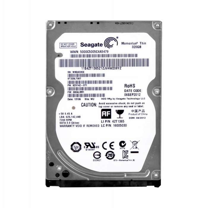 Seagate Momentus Thin ST320LT007 2.5 Inch 320gb 7.2k RPM Hard Drive for Laptops - Demo