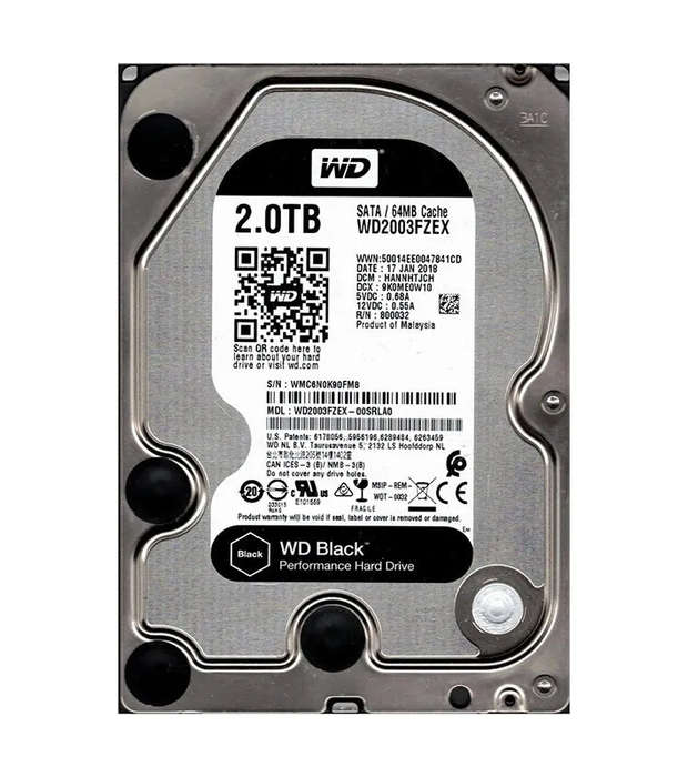 Western Digital WD2003FZEX Black 2TB 7200RPM 3.5 Inch SATA Desktop Hard Drive  Used