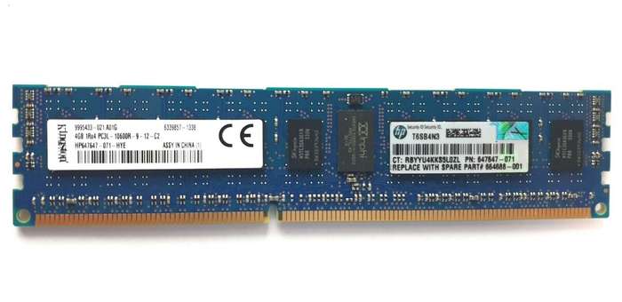 Kingston 4GB 1Rx4 PC3L-10600R-9-12-C2 DDR3 Server RAM - Refurb