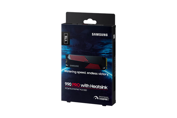 SAMSUNG MZ-V9P1T0CW 990 PRO 1 TB NVMe SSD W/Heatsink - Read Speed up to 7450 MB/s; Write Speed to...