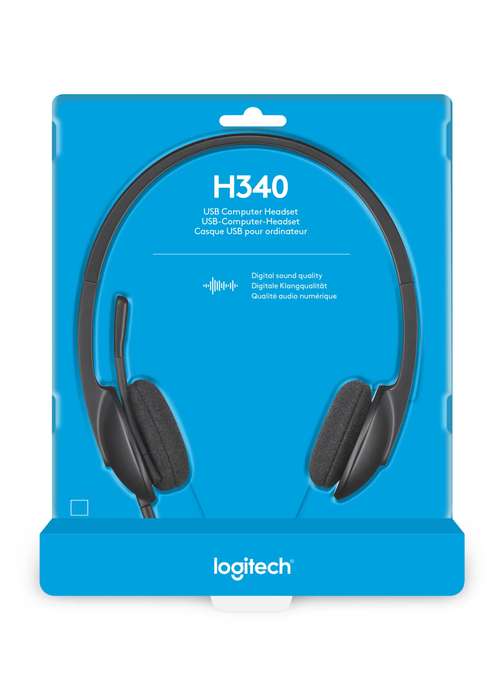 Logitech H340 Black Computer Stereo USB Headset