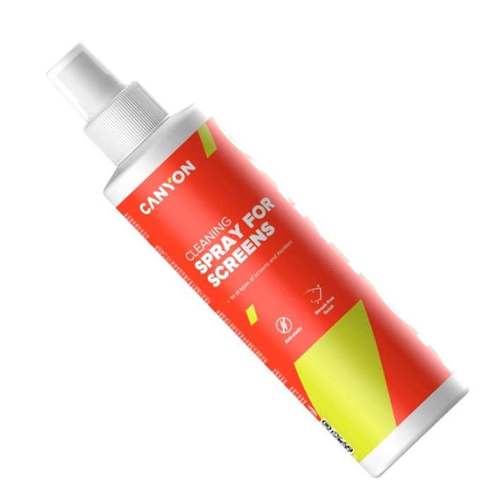 Canyon CNE-CCL21 Screen Cleaning Spray  100ml with Microfiber Cloth for Monitors, Laptops & De...