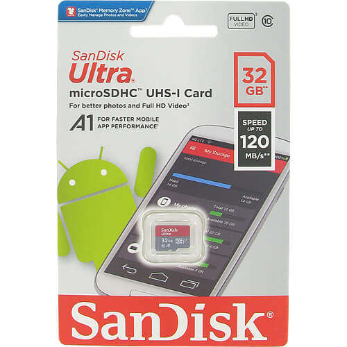SanDisk Ultra 32GB MicroSDHC Memory Card UHS I A1C10 100MB