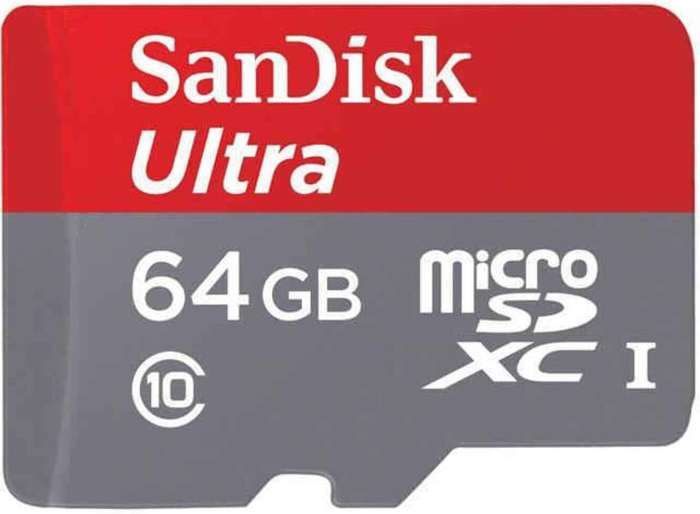 SanDisk Ultra 64GB MicroSDXC UHS I Card A1 Class 10 100MBs