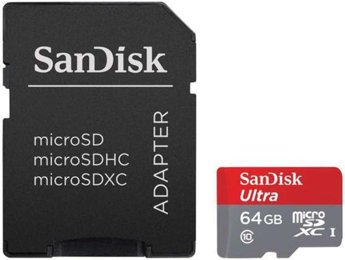 SanDisk Ultra 64GB MicroSDXC UHS I Card A1 Class 10 100MBs
