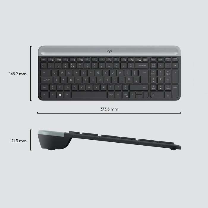 Logitech Wireless Keyboard and Mouse Combo MK470 (GRAPHITE) 2-Year Limited Hardware warranty