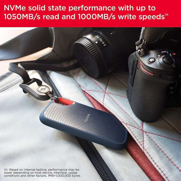 SanDisk 1TB Extreme Portable SSD USB C 1050 MBps Rugged IP65