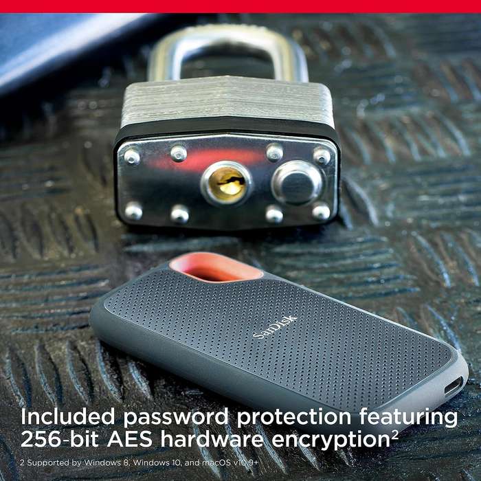 SanDisk 1TB Extreme Portable SSD USB C 1050 MBps Rugged IP65