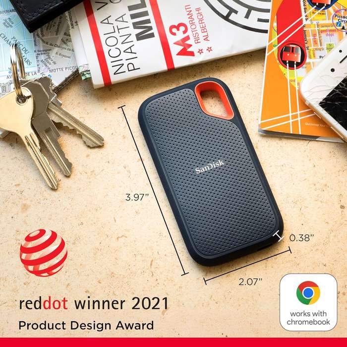 SanDisk 1TB Extreme Portable SSD USB C 1050 MBps Rugged IP65