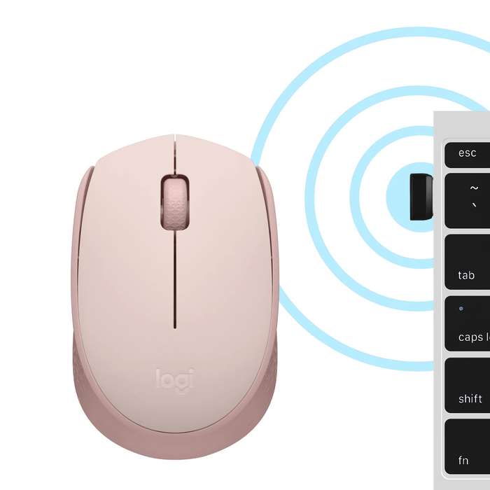LOGI M171 Wireless mouse  (ROSE) Nano USB receiver 3 buttons optical .