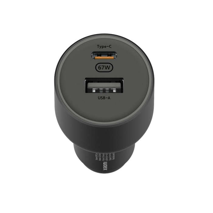 67W CAR CHARGER USB-A AND TYPE-C