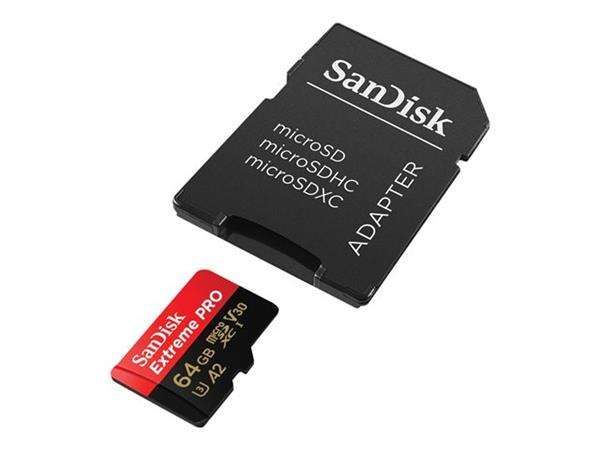 Sandisk Extreme Pro 64GB 4K Video MicroSDXC Card with Adapter