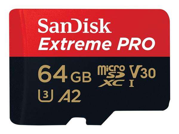 Sandisk Extreme Pro 64GB 4K Video MicroSDXC Card with Adapter