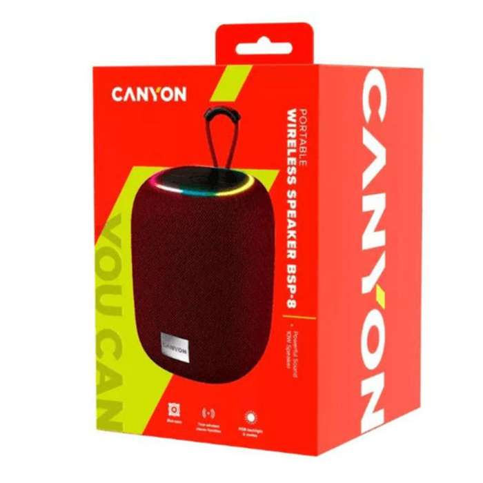 Canyon BSP-8 Portable Bluetooth Speaker Red (CNE-CBTSP8R)  10W Wireless Speaker with Battery
