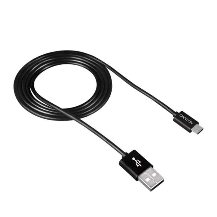 Canyon Type-A to Micro-USB Cable  Fast Charging & Data Transfer, 1m Length  Black (CNE-USBM1B)