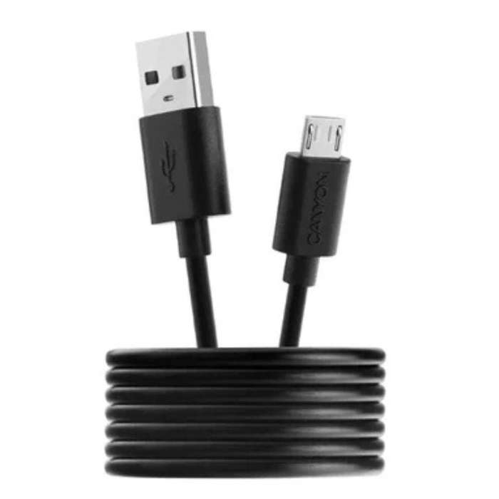 Canyon Type-A to Micro-USB Cable  Fast Charging & Data Transfer, 1m Length  Black (CNE-USBM1B)