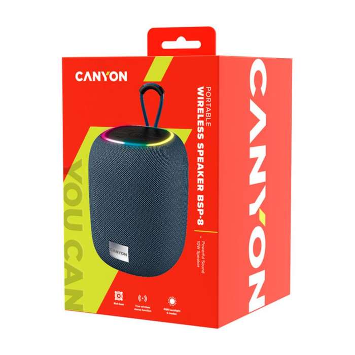 Canyon BSP-8 Bluetooth Speaker Grey  10W Portable Wireless Speaker with Rechargeable Battery