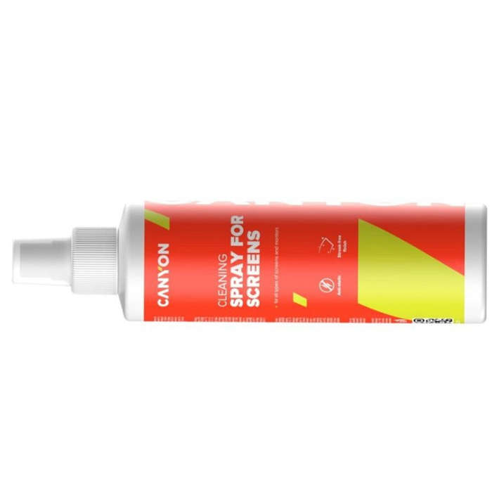 Canyon CNE-CCL21 Screen Cleaning Spray  100ml with Microfiber Cloth for Monitors, Laptops & De...