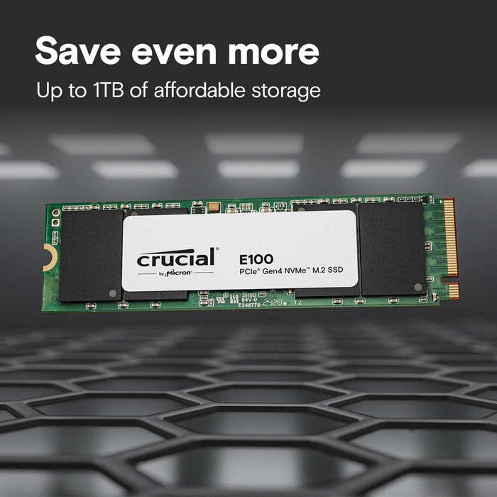 Crucial E100 2TB PCIe Gen4 2280 NVMe M.2 SSD