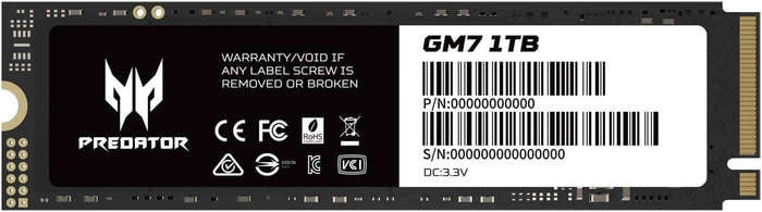PREDATOR 1TB M.2 GEN4.0 SSD