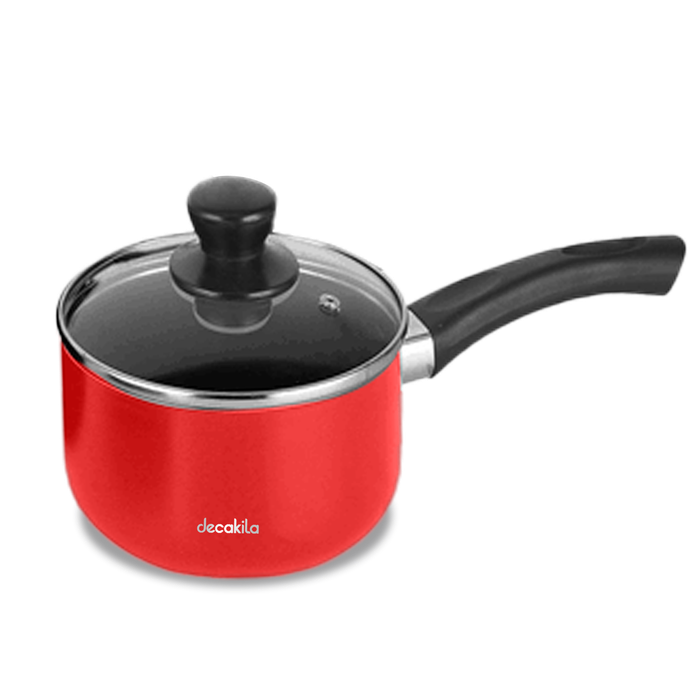 18CM POT ALUMINIUM RED WITH LID