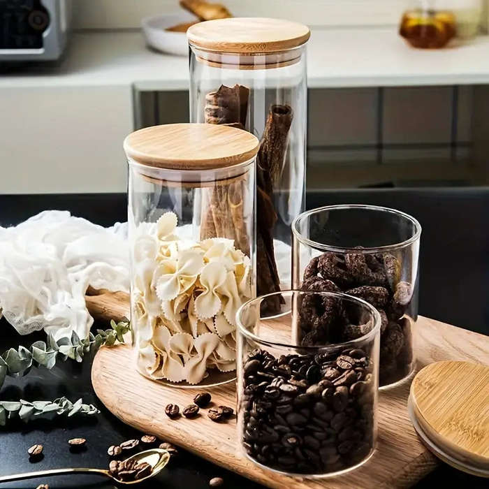 Crystal Nest Jar with Bamboo Lid 1L - Fine Living