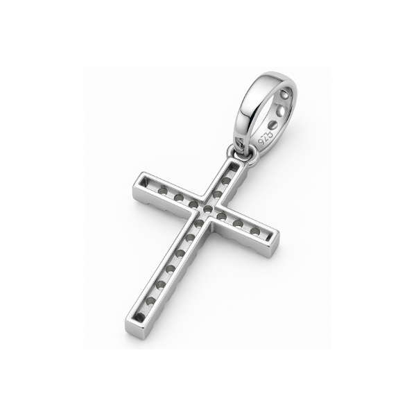 Paved Cross Necklace in Sterling Silver with Swarovski Crystals