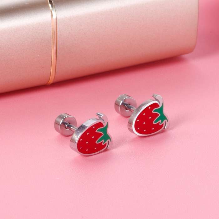 Strawberry Earrings Set