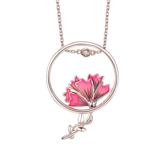 Carnation Drop Necklace And Earring Set